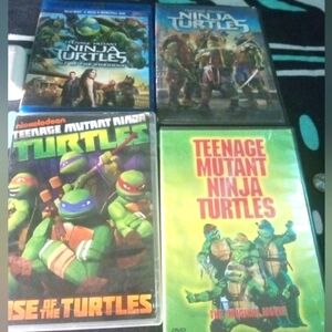 Lot of 4 TMNT DVDS  & 1  Bluray DVD box set movies and cartoons